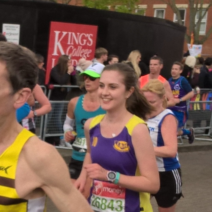 Jo is all smiles at mile 9!